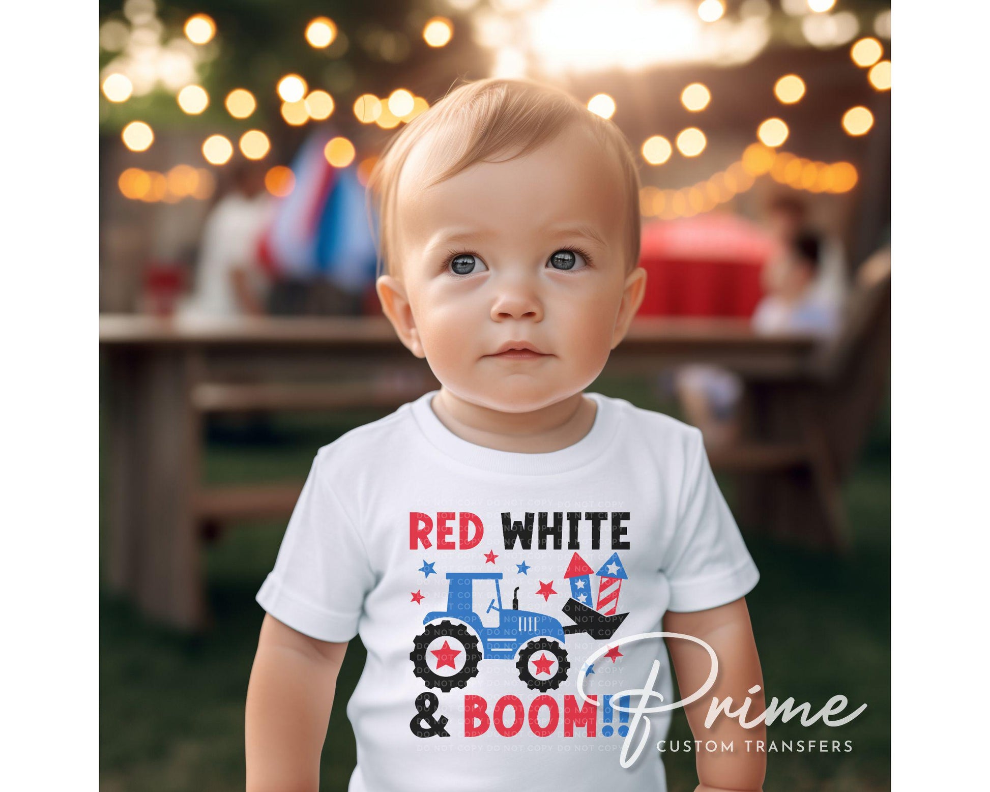 4th of July DTF Transfers, Ready to Press, T-shirt Transfers, Heat Transfer, Direct to Film, Memorial Day, USA, Tractor, Red White and Boom
