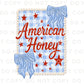 4th of July DTF Transfer, Ready to Press, T-shirt Transfers, Sublimation, Direct to Film, Ribbon, Bows, Coquette Faux Lace, American Honey