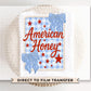 4th of July DTF Transfer, Ready to Press, T-shirt Transfers, Sublimation, Direct to Film, Ribbon, Bows, Coquette Faux Lace, American Honey
