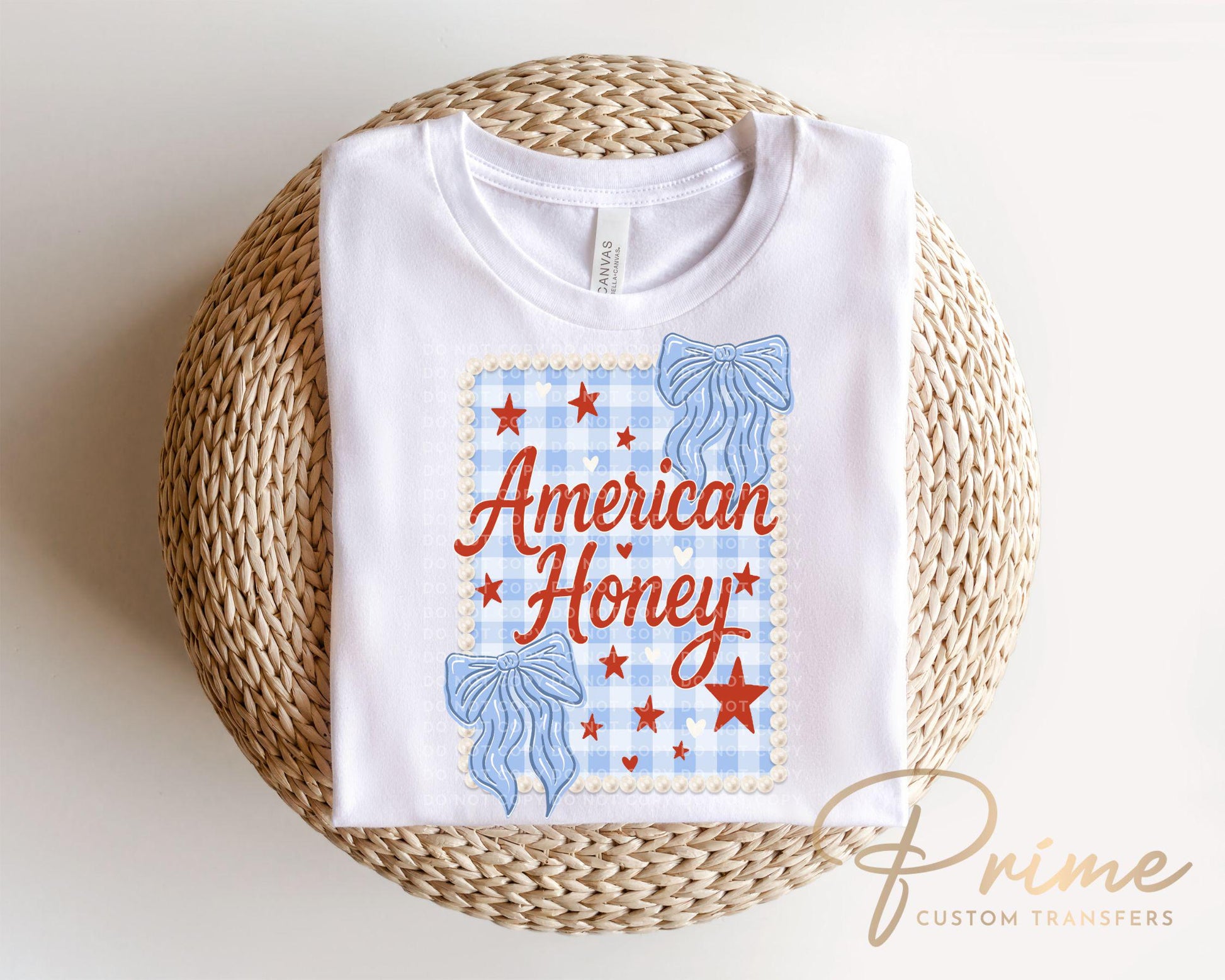 4th of July DTF Transfer, Ready to Press, T-shirt Transfers, Sublimation, Direct to Film, Ribbon, Bows, Coquette Faux Lace, American Honey