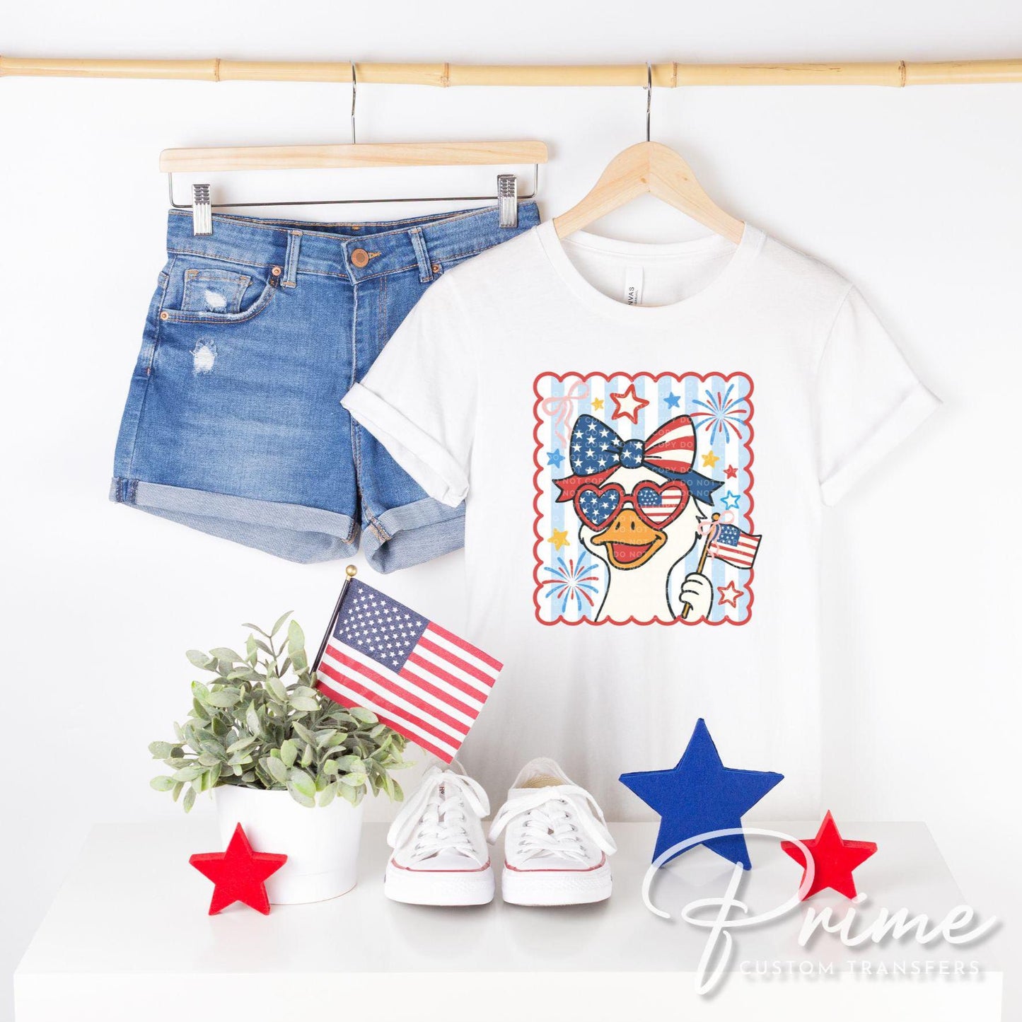 4th of July DTF Transfer, Ready to Press, Sublimation Transfer, Heat Transfer, Direct to Film, Patriotic Shirt, Independence Day, Mama Goose
