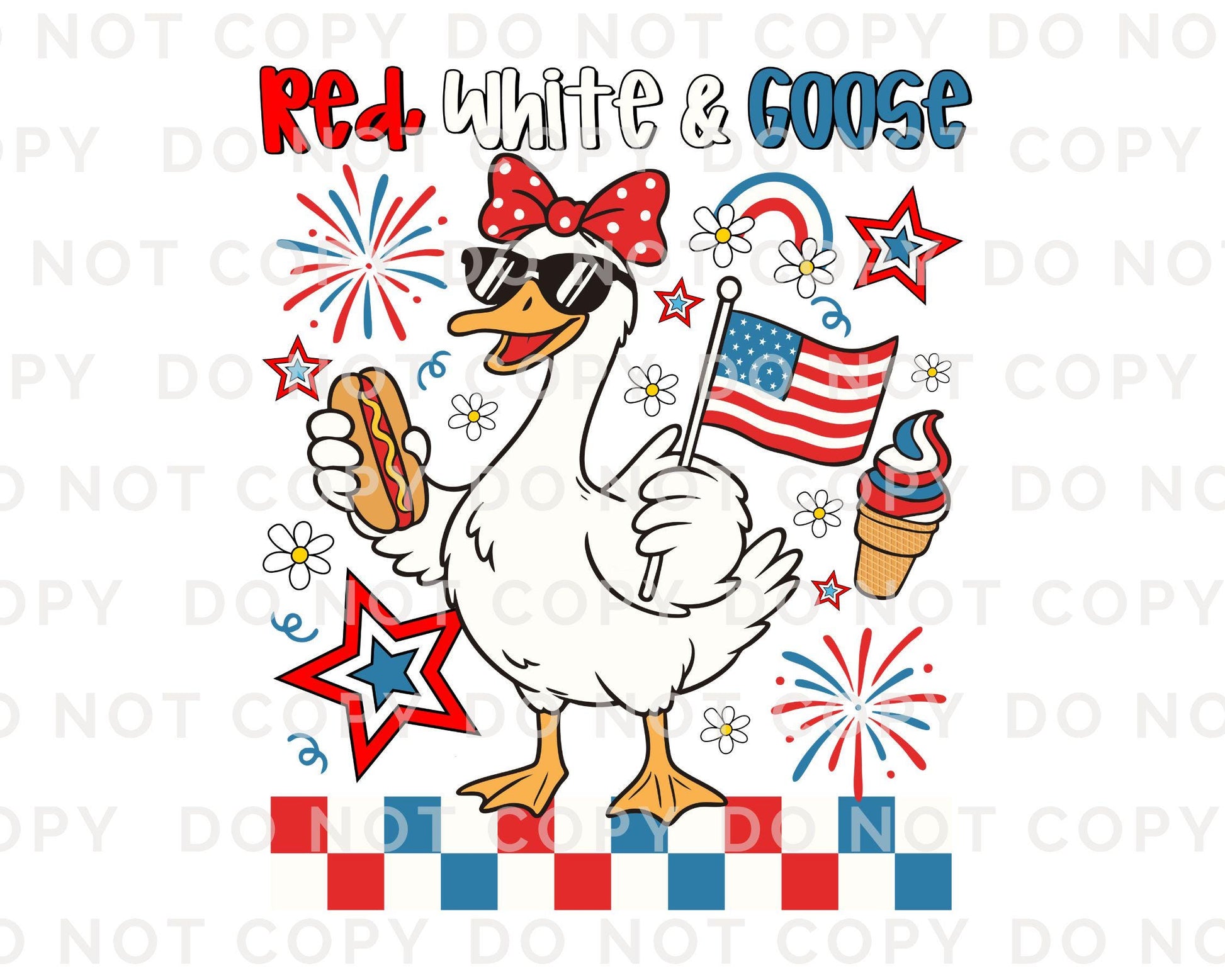 4th of July DTF Transfer, Ready to Press, Sublimation Transfer, Heat Transfer, Direct to Film, Patriotic Shirt, America, Red White and Goose