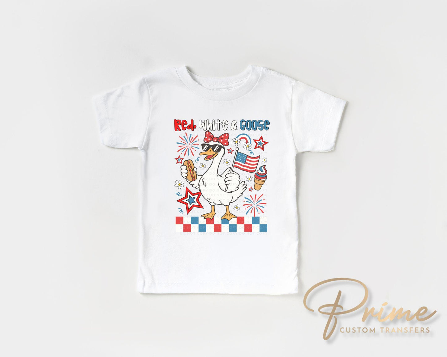 4th of July DTF Transfer, Ready to Press, Sublimation Transfer, Heat Transfer, Direct to Film, Patriotic Shirt, America, Red White and Goose