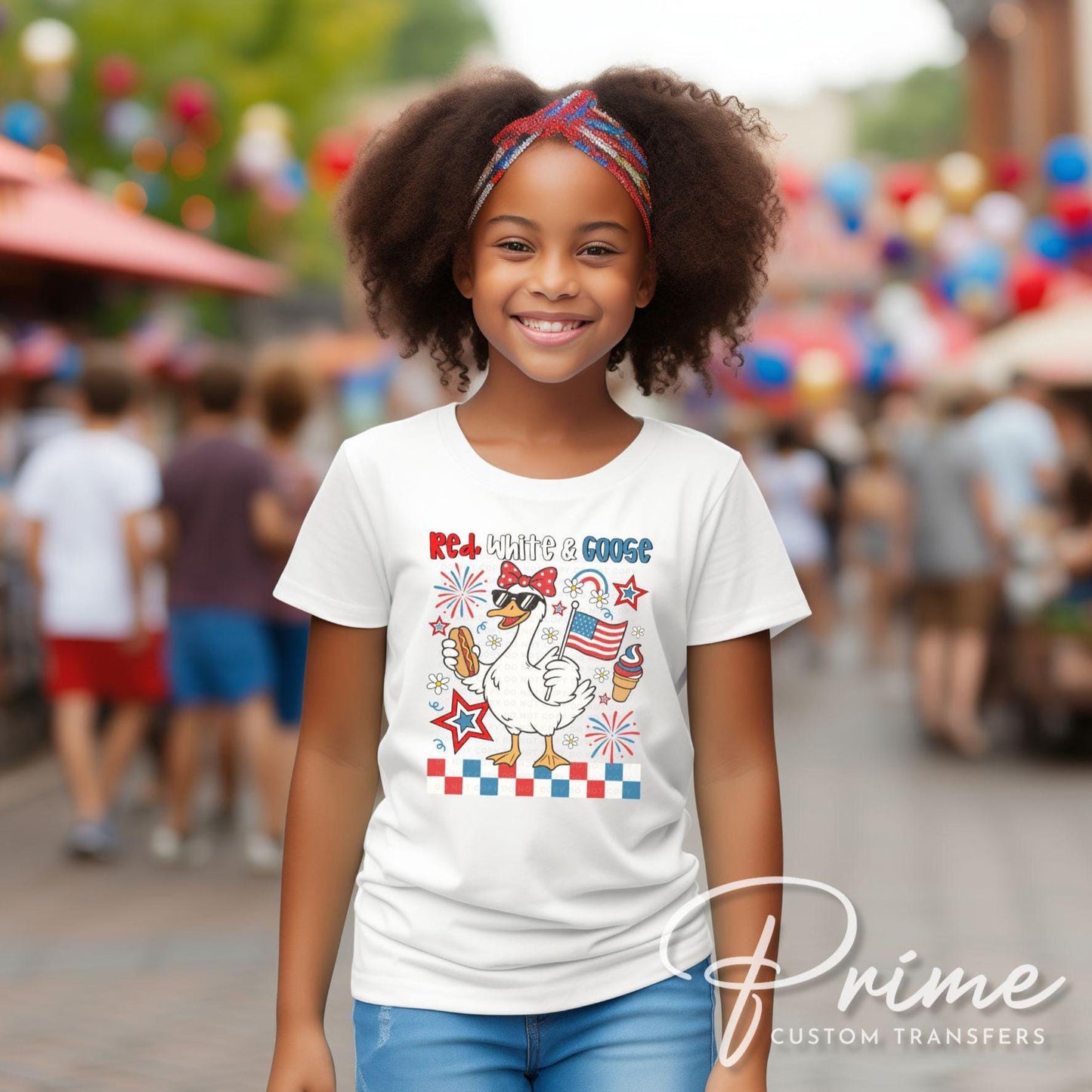 4th of July DTF Transfer, Ready to Press, Sublimation Transfer, Heat Transfer, Direct to Film, Patriotic Shirt, America, Red White and Goose