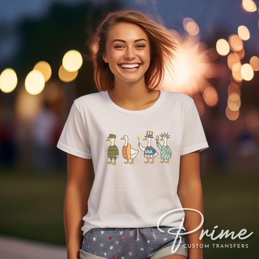 4th of July DTF Transfer, Ready to Press, Sublimation Transfer, Heat Transfer, Direct to Film, Summer, USA, Funny, Patriotic Silly Goose