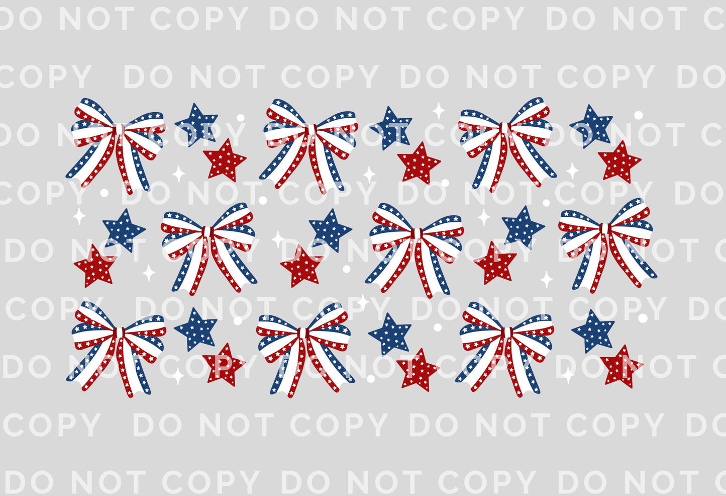 4th of July UV DTF Libbey 16oz Cup Wrap Sticker, Ready to Apply, No Heat, Permanent Adhesive, Waterproof, Glass Can, America, Coquette Bows