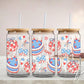 4th of July UV DTF Libbey 16oz Cup Wrap Sticker, Ready to Apply, No Heat, Permanent Adhesive, Waterproof, Glass Can, Coquette Disco Cakes