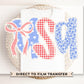 4th of July DTF Transfer, Ready to Press, T-shirt Transfers, Heat Transfer, Direct to Film, USA, Ribbon, Bows, USA, Coquette Faux Lace
