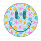 Smiley DTF Transfer, Ready to Press, T-shirt Transfer, Heat Transfer, Direct to Film, Beach, Summer Time, Vacation, Ocean, Trendy, Neon