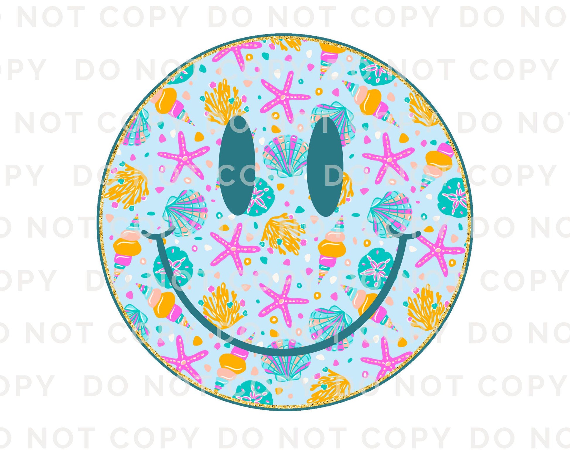 Smiley DTF Transfer, Ready to Press, T-shirt Transfer, Heat Transfer, Direct to Film, Beach, Summer Time, Vacation, Ocean, Trendy, Neon