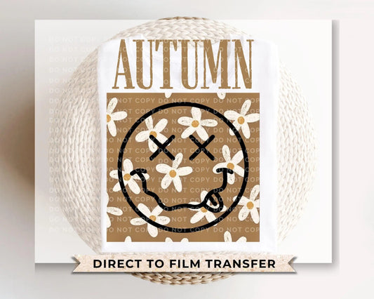 Autumn Smiley DTF Transfers, Ready to Press, T-shirt Transfers, Heat Transfer, Direct to Film, Fall, Trendy, Halloween, Flowers, Daisies