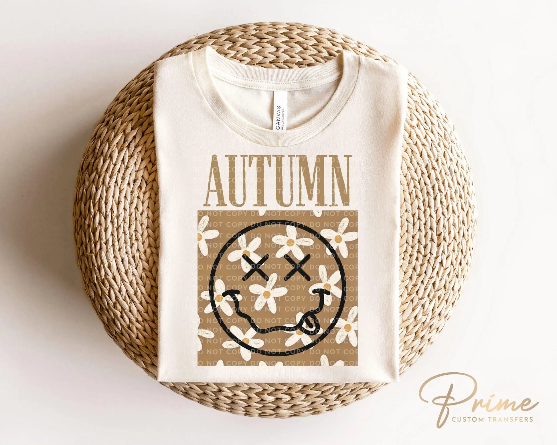 Autumn Smiley DTF Transfers, Ready to Press, T-shirt Transfers, Heat Transfer, Direct to Film, Fall, Trendy, Halloween, Flowers, Daisies