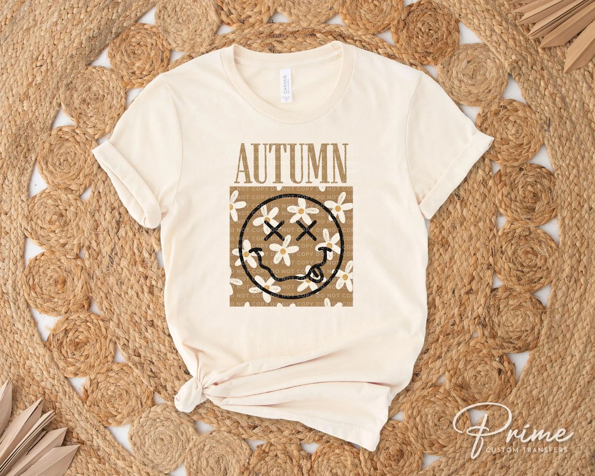 Autumn Smiley DTF Transfers, Ready to Press, T-shirt Transfers, Heat Transfer, Direct to Film, Fall, Trendy, Halloween, Flowers, Daisies