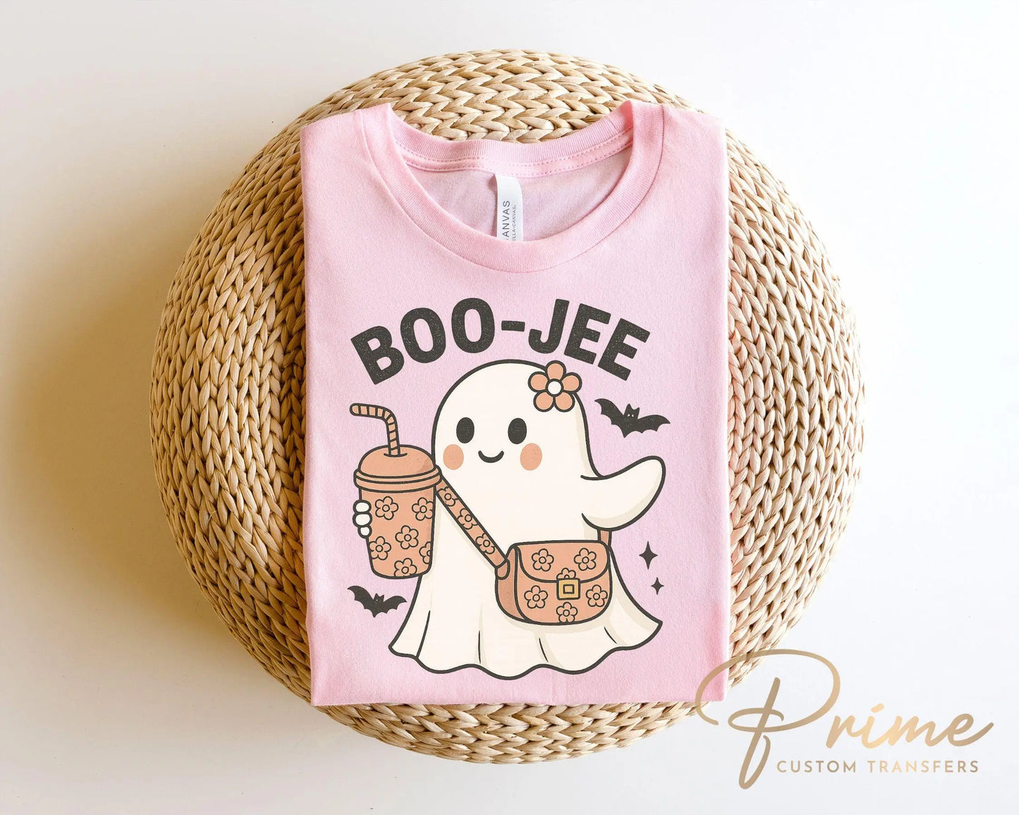 Boo-Jee Halloween Ghost DTF Transfers, Ready to Press, T-shirt Transfers, Heat Transfer, Sublimation Transfers, Direct to Film, Fall
