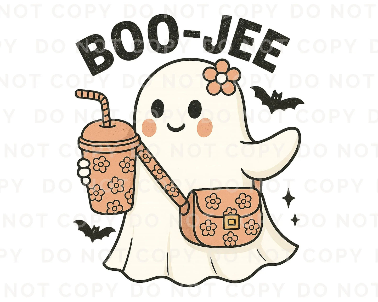Boo-Jee Halloween Ghost DTF Transfers, Ready to Press, T-shirt Transfers, Heat Transfer, Sublimation Transfers, Direct to Film, Fall