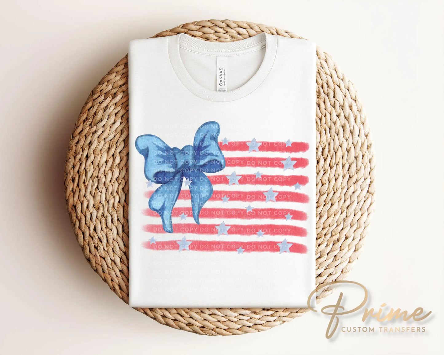4th of July DTF Transfer, Ready to Press, T-shirt Transfer, Heat Transfer, Direct to Film, Sublimation, Memorial Day Star, American Flag Bow