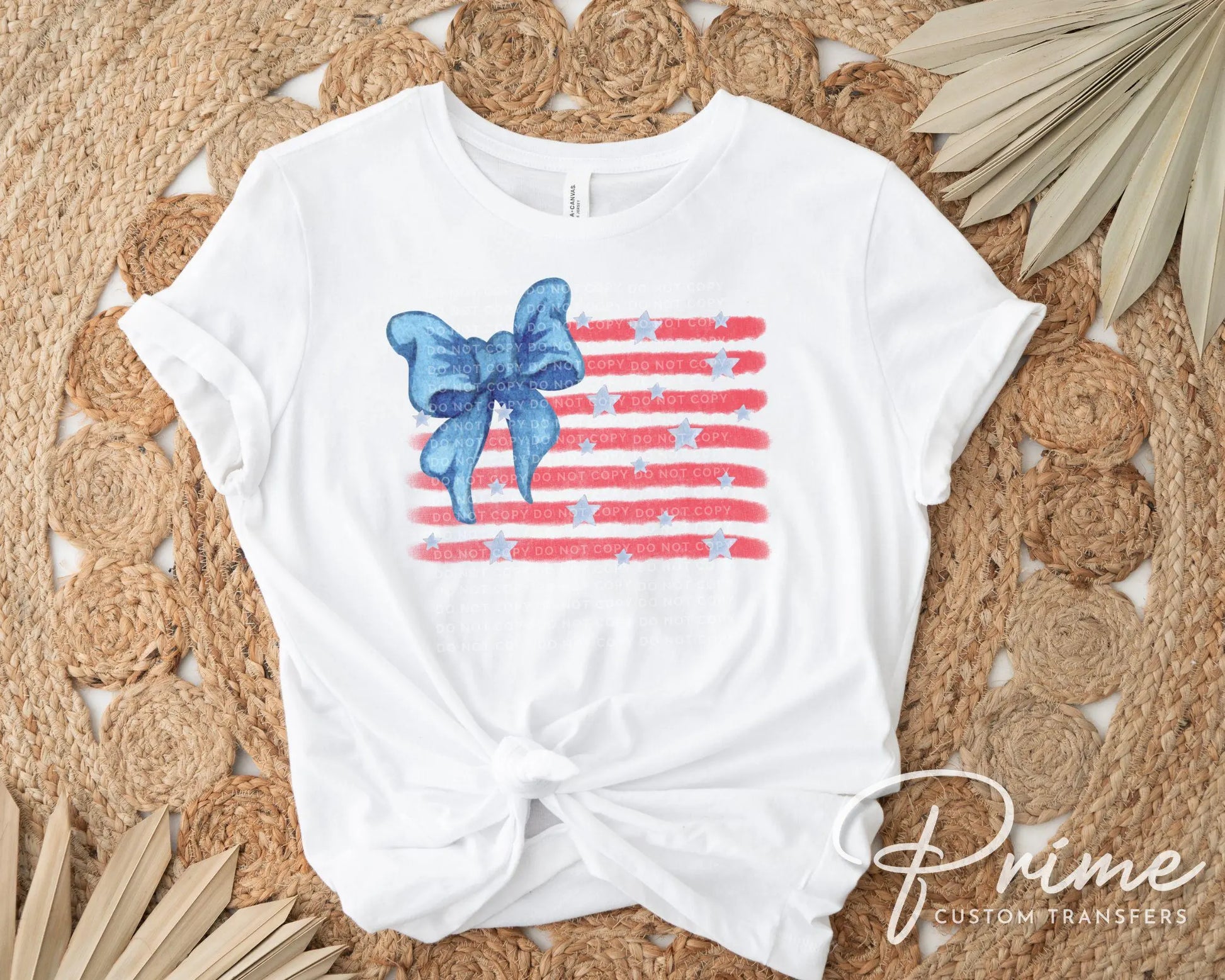 4th of July DTF Transfer, Ready to Press, T-shirt Transfer, Heat Transfer, Direct to Film, Sublimation, Memorial Day Star, American Flag Bow