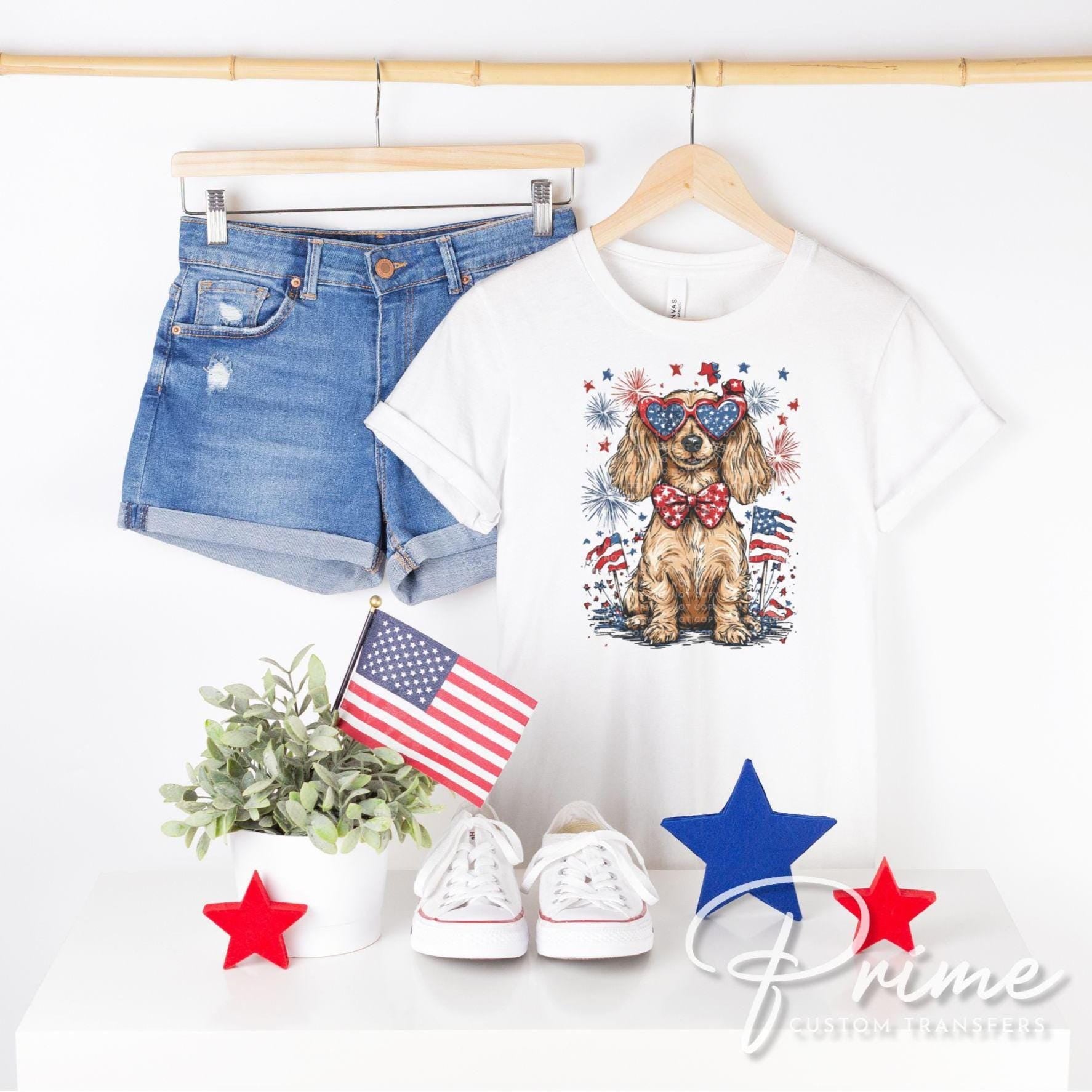 4th of July DTF Transfers, Ready to Press, Sublimation T-shirt Transfers, Heat Transfer, Direct to Film, Memorial Day, USA, Dog Mom