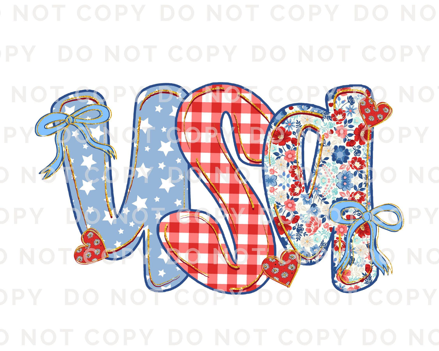 Coquette 4th of July DTF Transfers, Ready to Press, T-shirt Transfers, Sublimation, Direct to Film, Ribbon, Bows, USA Floral Coquette