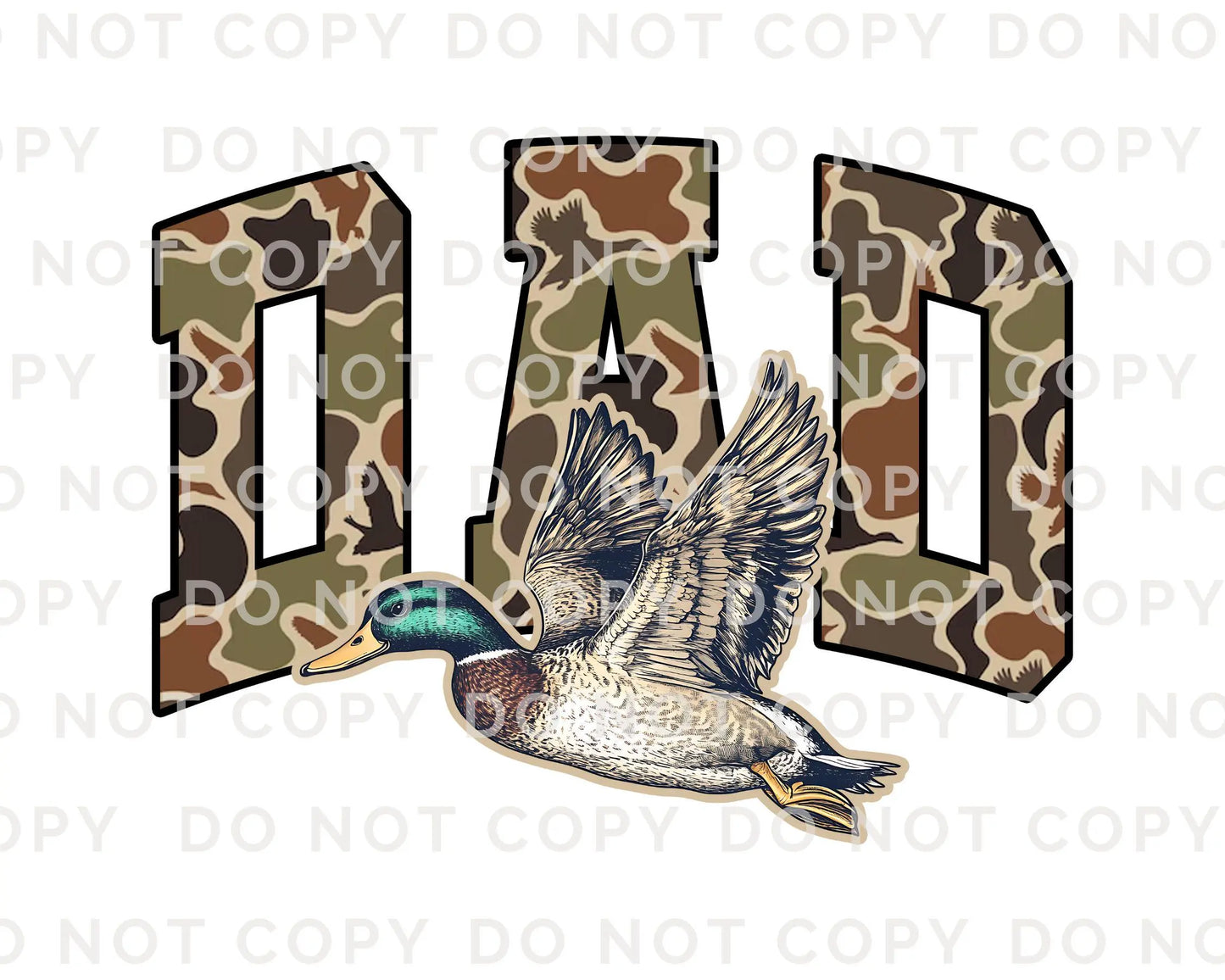 Father's Day DTF Transfer, Ready to Press, T-shirt Transfers, Sublimation, Direct to Film, Gift for Dad, Mallard Duck, Hunting Shirt