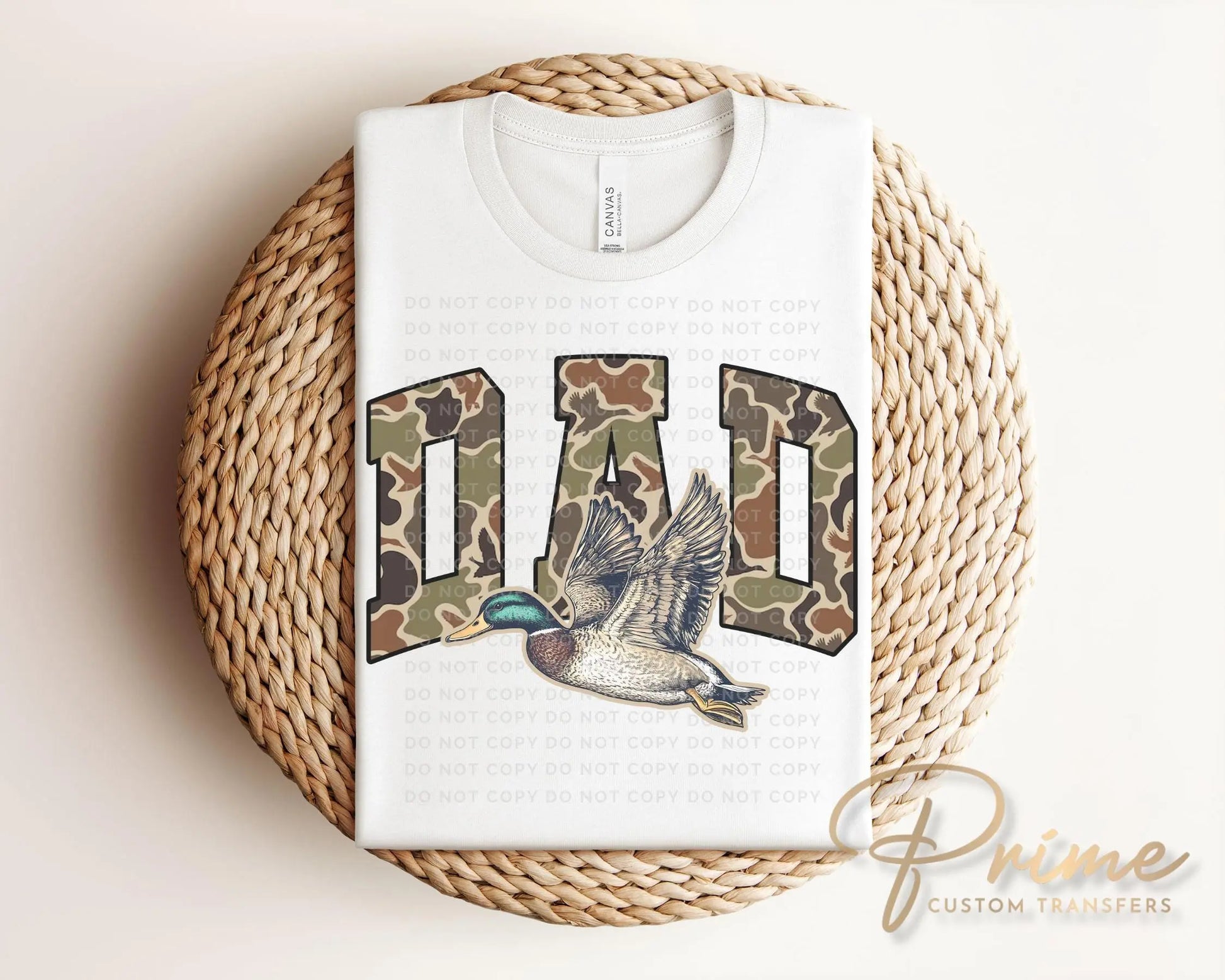 Father's Day DTF Transfer, Ready to Press, T-shirt Transfers, Sublimation, Direct to Film, Gift for Dad, Mallard Duck, Hunting Shirt
