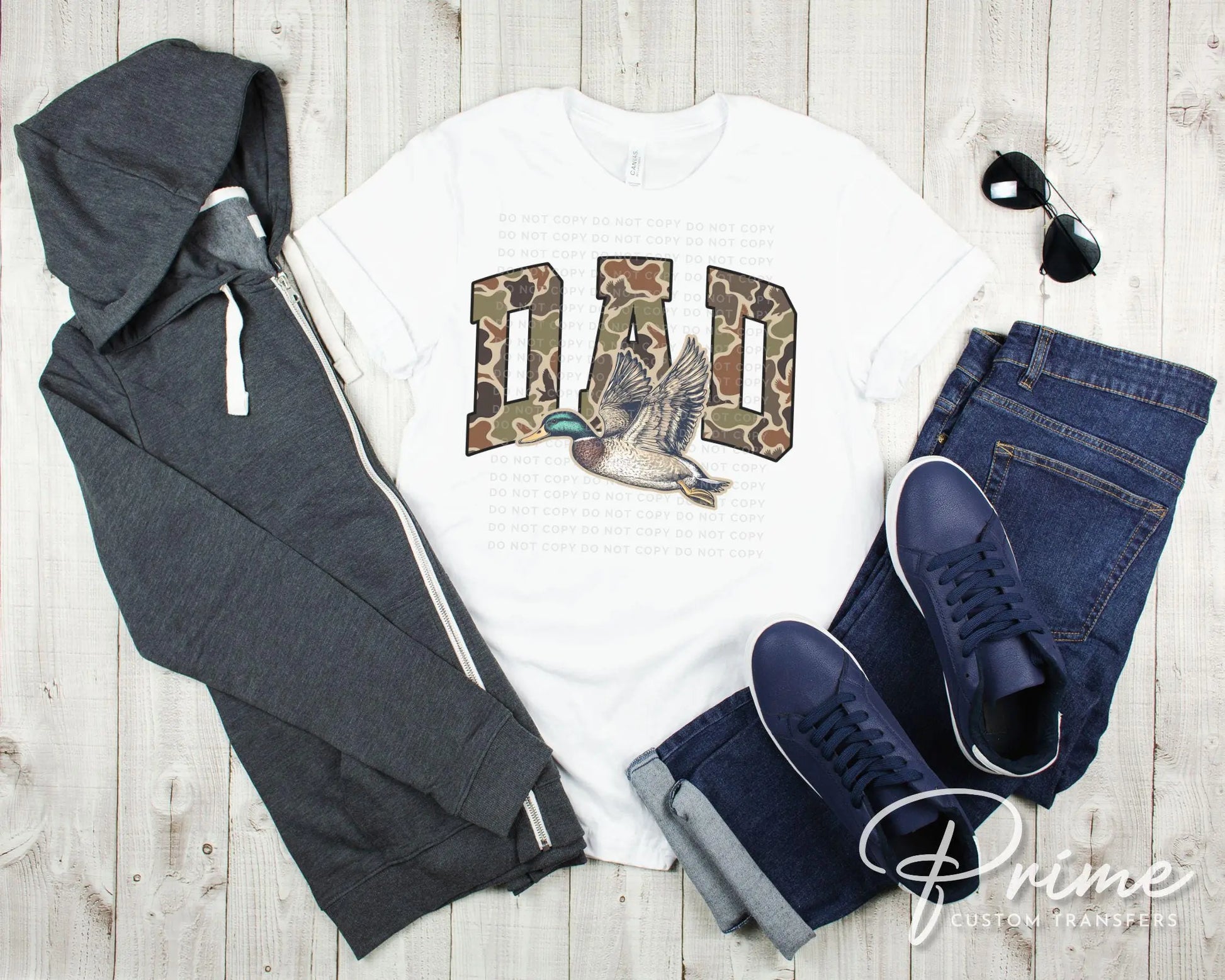 Father's Day DTF Transfer, Ready to Press, T-shirt Transfers, Sublimation, Direct to Film, Gift for Dad, Mallard Duck, Hunting Shirt