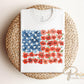 4th of July DTF Transfer, Ready to Press, T-shirt Transfer, Heat Transfer, Direct to Film, Sublimation, Flower Brushstroke American Flag