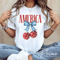 4th of July DTF Transfers, Ready to Press, T-shirt Transfers, Sublimation, Direct to Film, Memorial Day, Coquette Bows, American Cherries