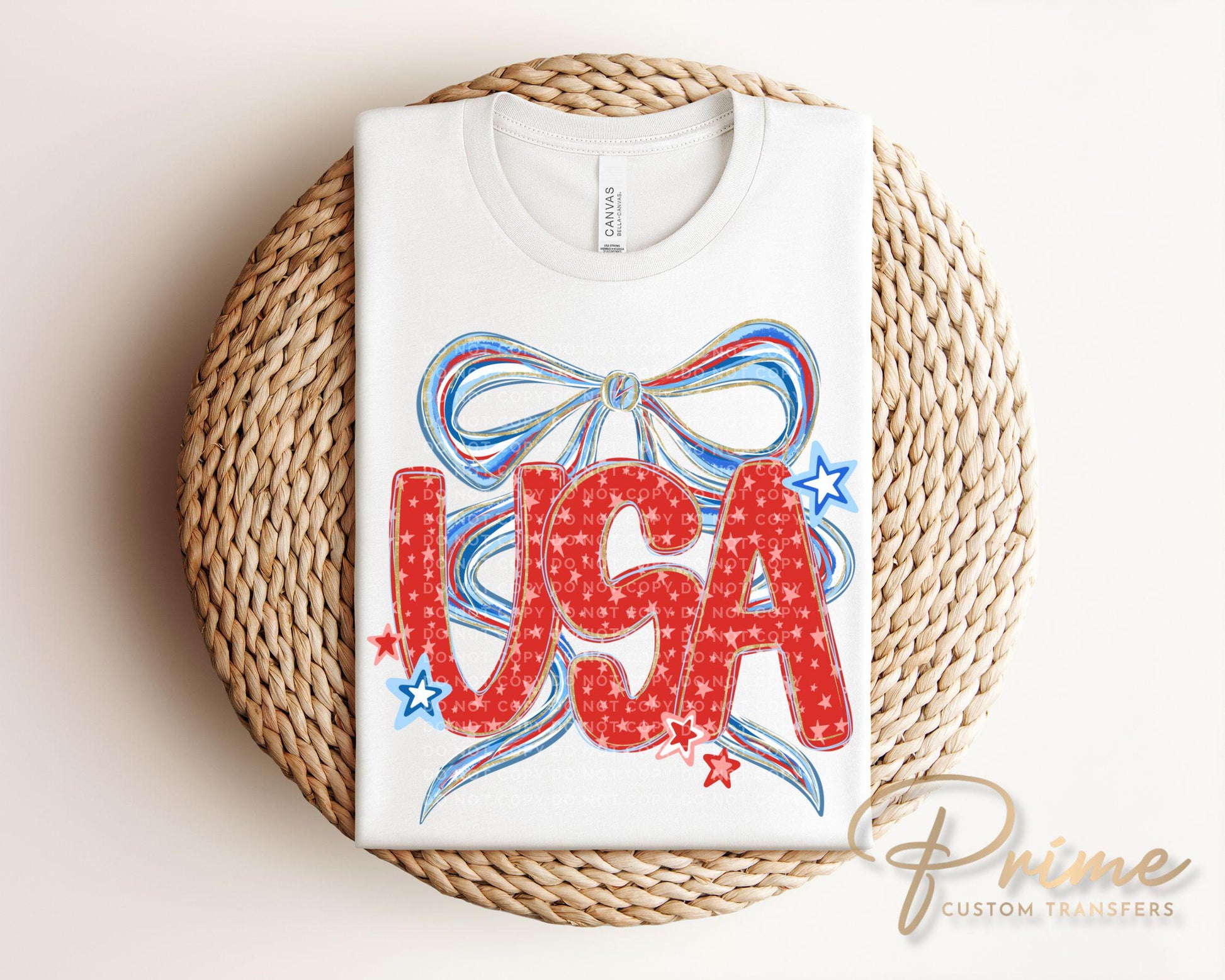 4th of July DTF Transfers, Ready to Press, Sublimation T-shirt Transfers, Heat Transfer, Direct to Film, Memorial Day, Bow, Coquette USA