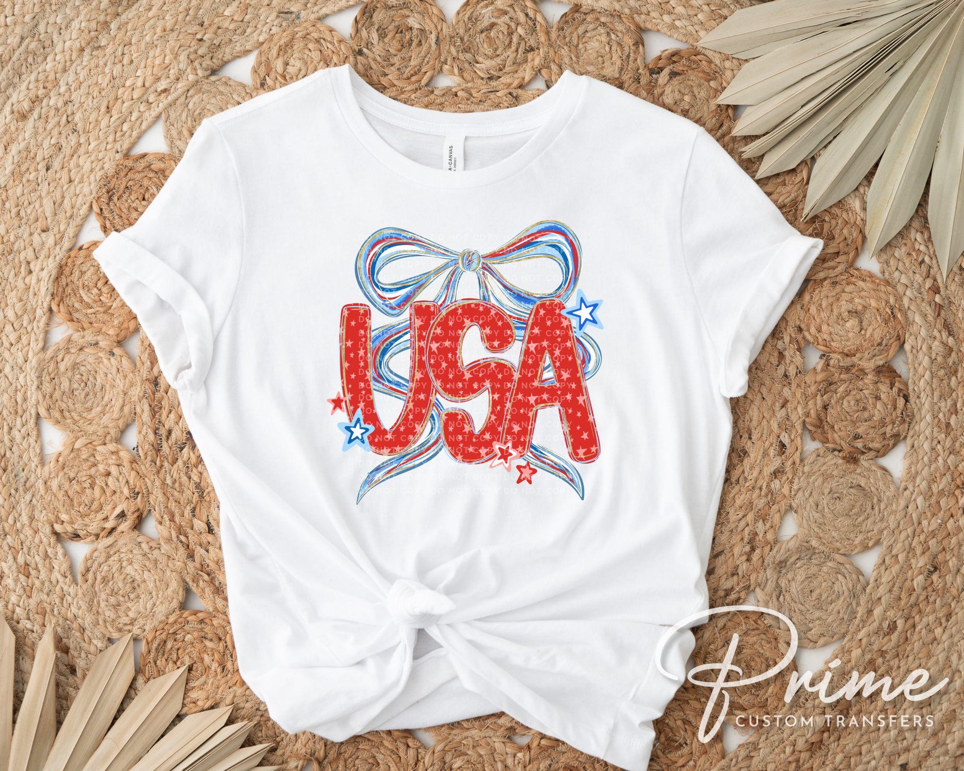 4th of July DTF Transfers, Ready to Press, Sublimation T-shirt Transfers, Heat Transfer, Direct to Film, Memorial Day, Bow, Coquette USA