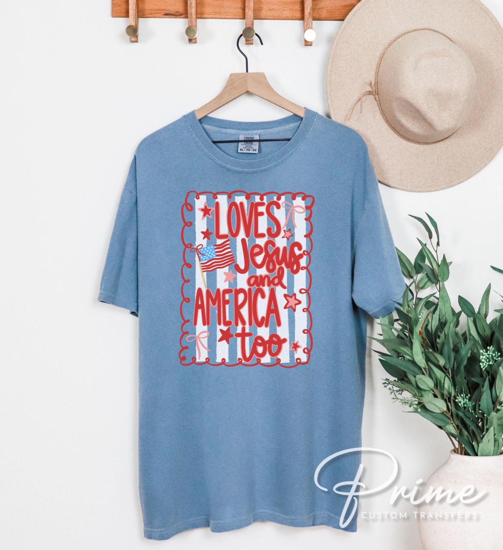 4th of July DTF Transfers, Ready to Press, T-shirt Transfers, Direct to Film, Memorial Day, Coquette Bows, Loves Jesus and America Too