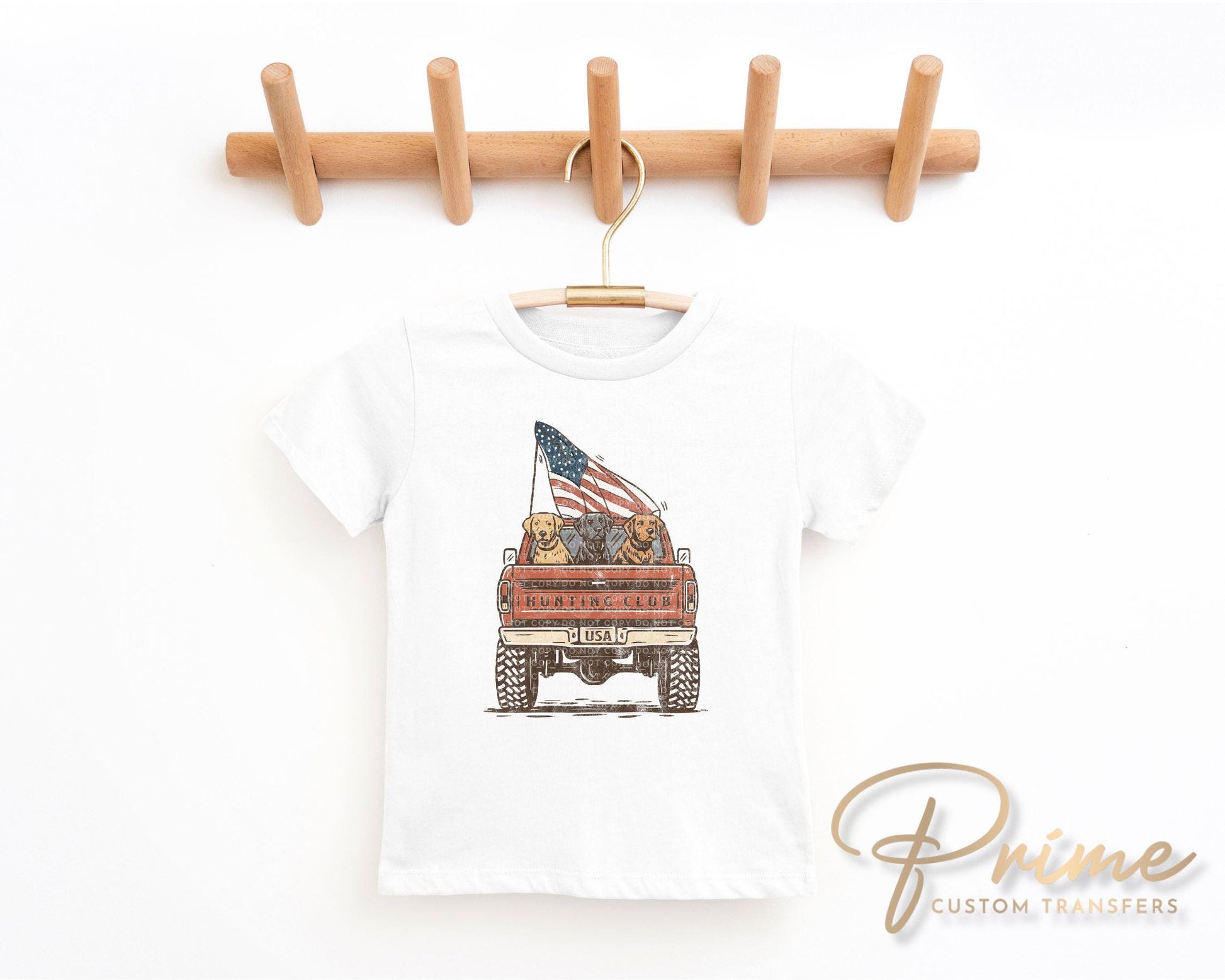 4th of July DTF Transfers, Ready to Press, T-shirt Transfers, Sublimation, Direct to Film, Pet Lover, Dogs, Patriotic Hunting Dog Truck