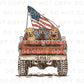 4th of July DTF Transfers, Ready to Press, T-shirt Transfers, Sublimation, Direct to Film, Pet Lover, Dogs, Patriotic Hunting Dog Truck