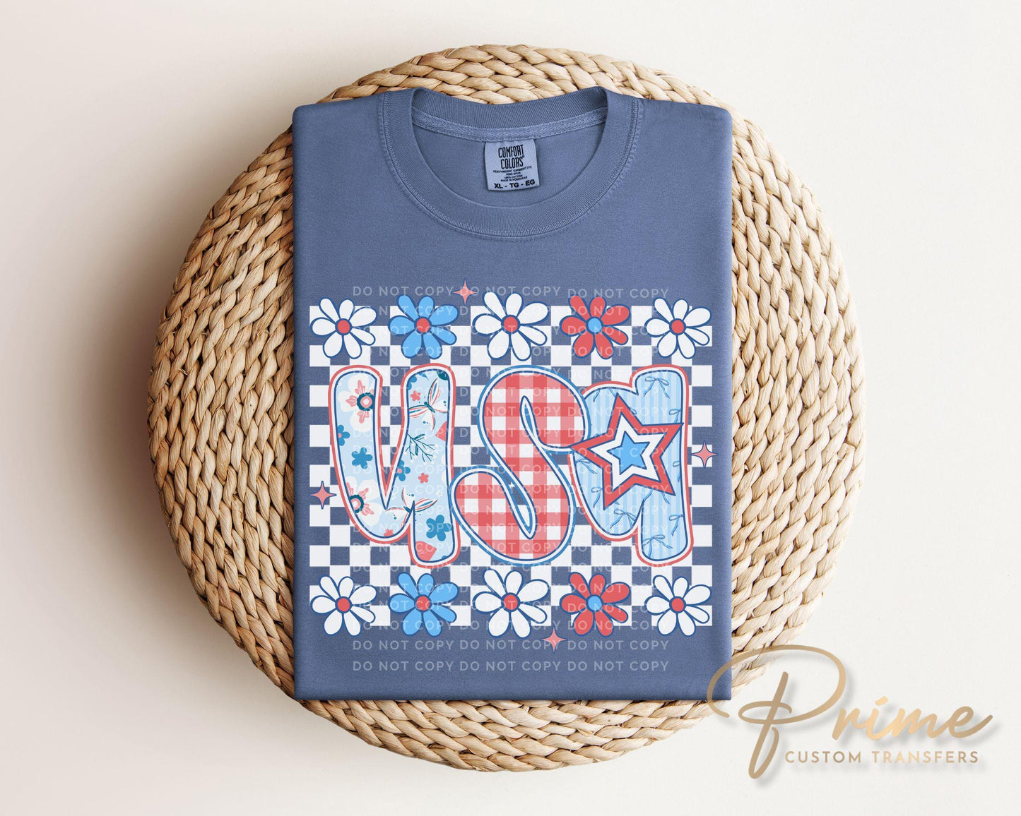 4th of July DTF Transfers, Ready to Press, T-shirt Transfers, Heat Transfer, Direct to Film, Memorial Day, Patriotic, America, Preppy USA