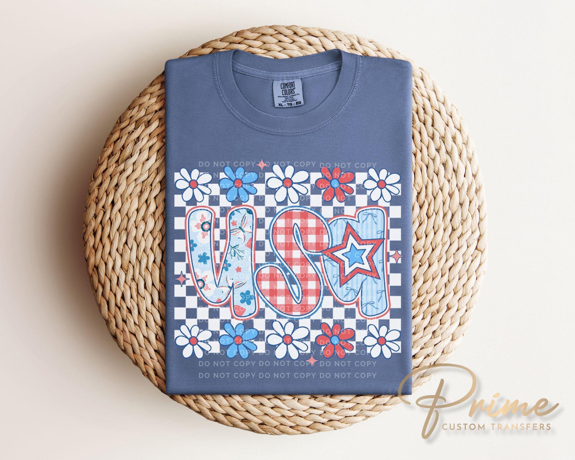 4th of July DTF Transfers, Ready to Press, T-shirt Transfers, Heat Transfer, Direct to Film, Memorial Day, Patriotic, America, Preppy USA