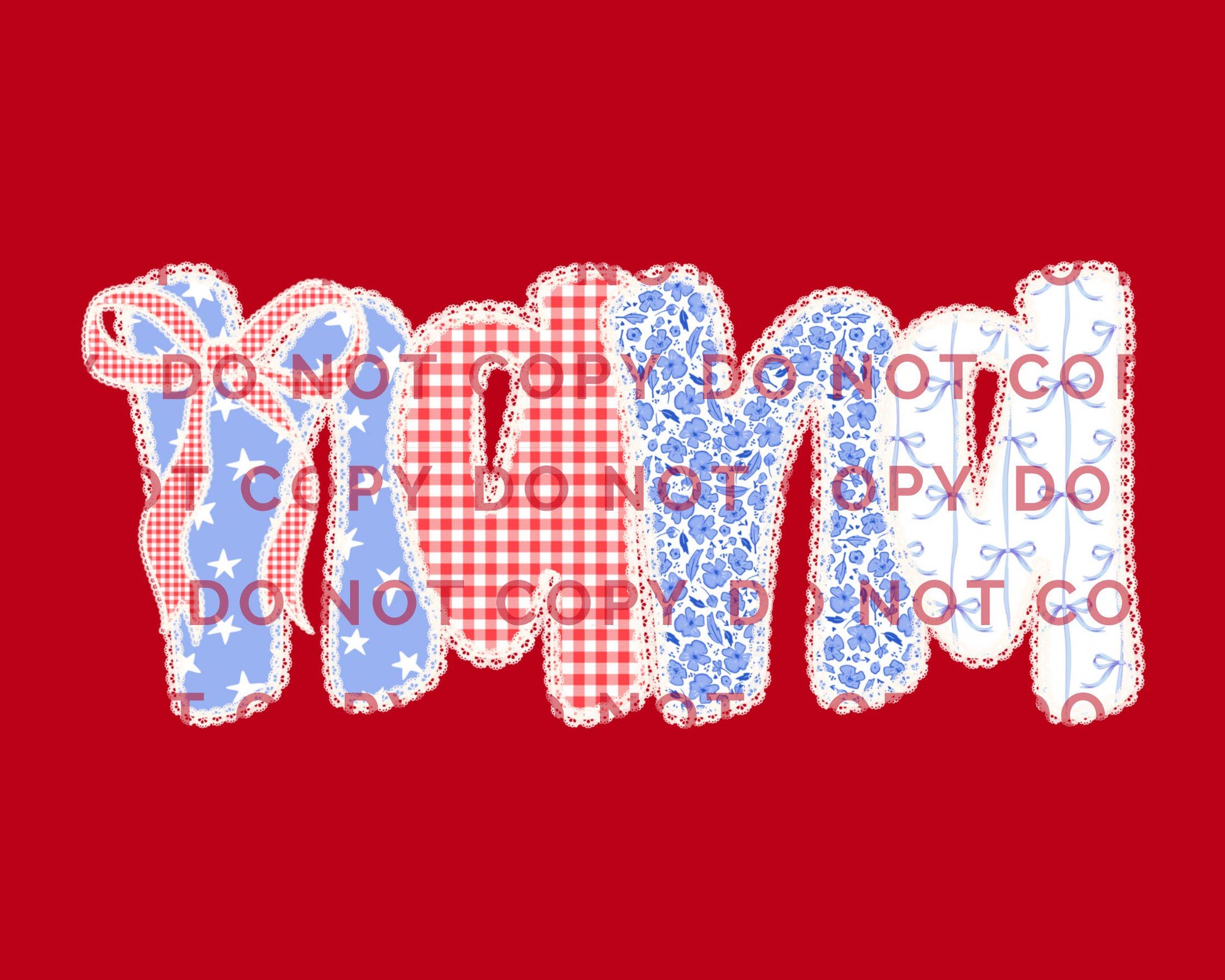 4th of July DTF Transfer, Ready to Press, T-shirt Transfers, Sublimation, Direct to Film, USA, Ribbon, Bows, USA, Coquette Faux Lace Nana