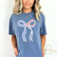 4th of July DTF Transfers, Ready to Press, T-shirt Transfers, Heat Transfer, Direct to Film, USA, Ribbon, Faux Lace Coquette Bow