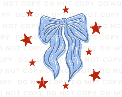 4th of July DTF Transfers, Ready to Press, T-shirt Transfers, Heat Transfer, Direct to Film, Independence, American Honey Flag Bows Coquette