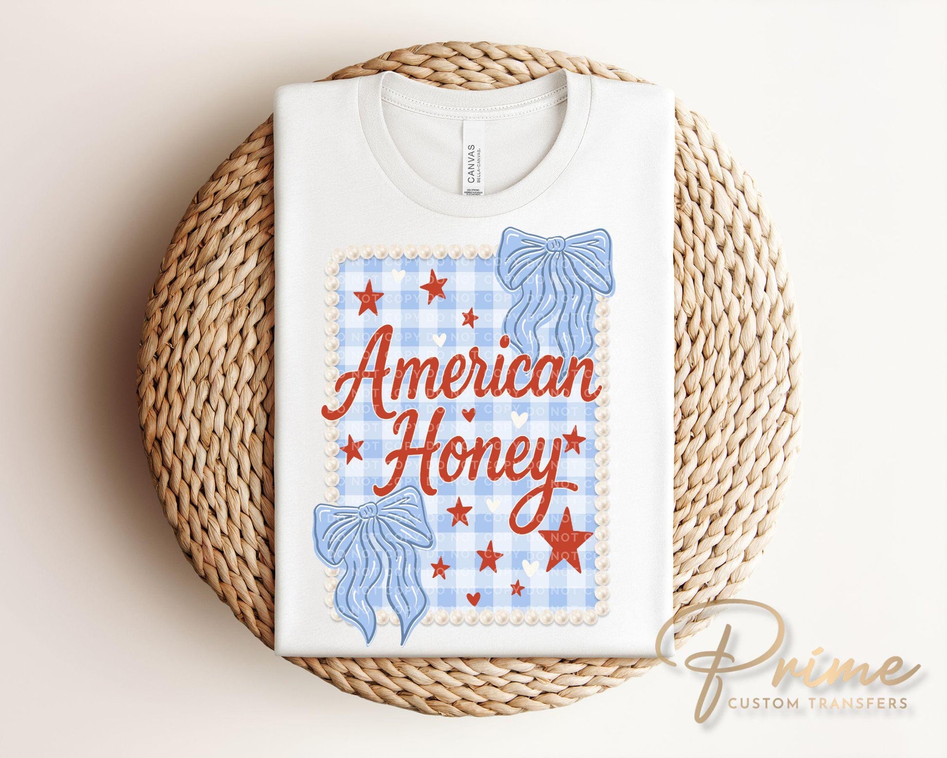 4th of July DTF Transfers, Ready to Press, T-shirt Transfers, Heat Transfer, Direct to Film, Independence, American Honey Flag Bows Coquette