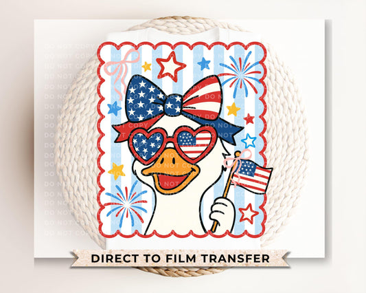 4th of July DTF Transfer, Ready to Press, Sublimation Transfer, Heat Transfer, Direct to Film, Patriotic Shirt, Independence Day, Mama Goose