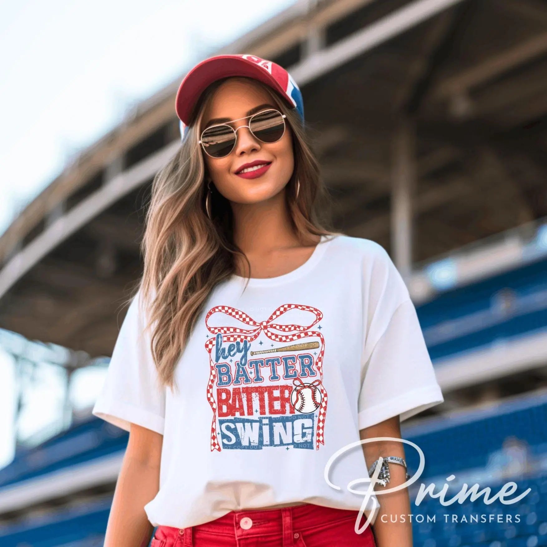 Baseball DTF Transfer, Ready to Press, Sublimation, Heat Transfer, Direct to Film, Sport Mama, Coquette Bow, Swing Batter Batter Swing