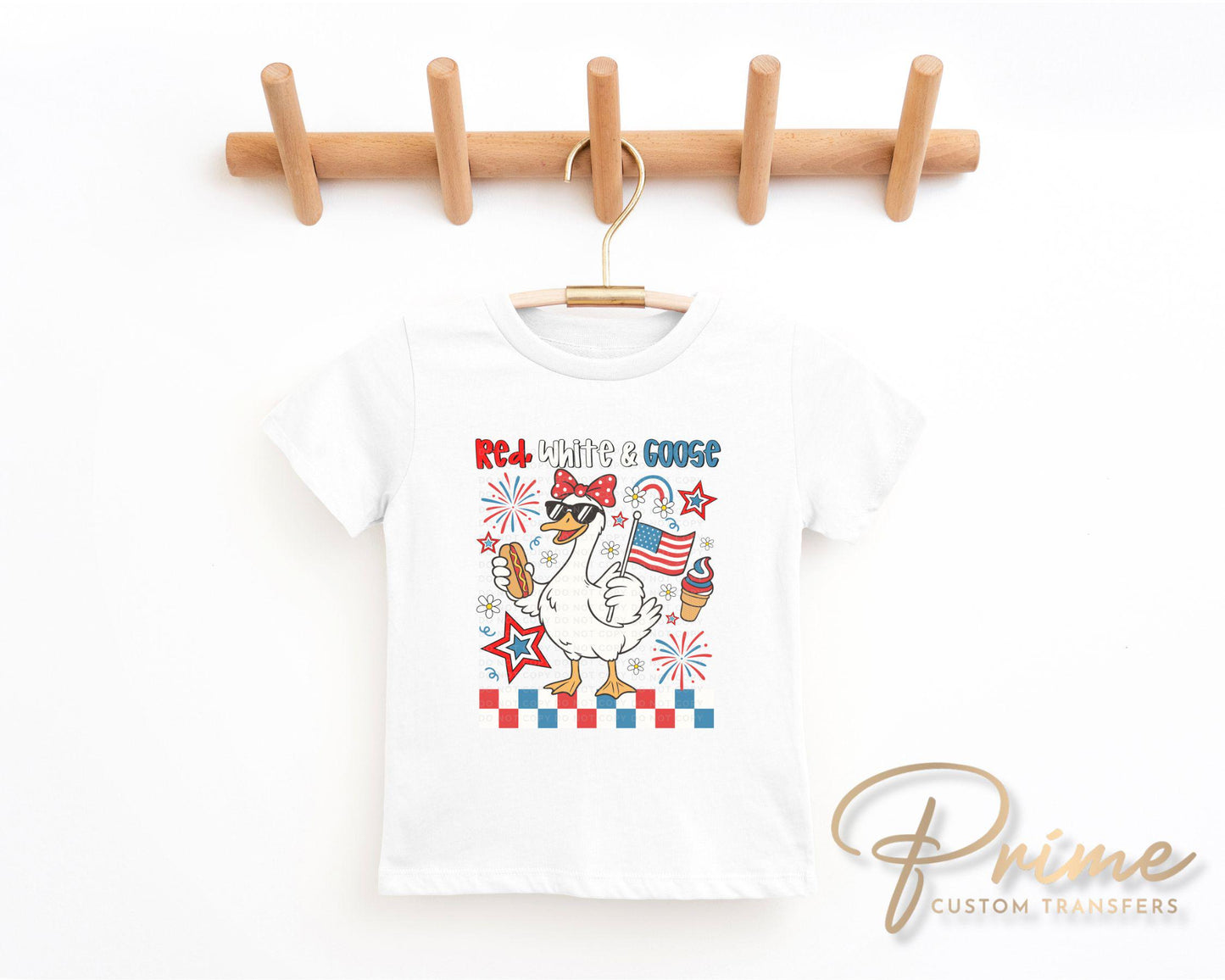 4th of July DTF Transfer, Ready to Press, Sublimation Transfer, Heat Transfer, Direct to Film, Patriotic Shirt, America, Red White and Goose