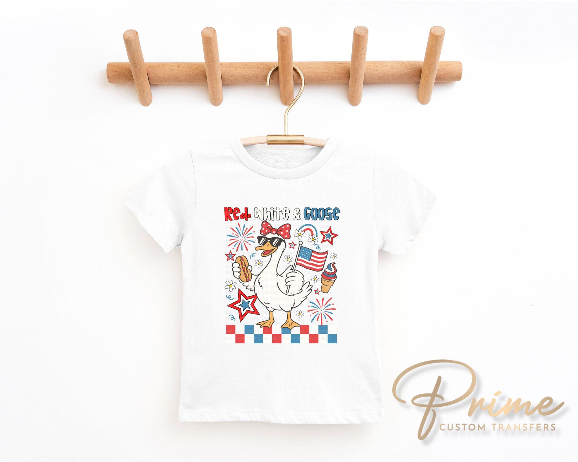 4th of July DTF Transfer, Ready to Press, Sublimation Transfer, Heat Transfer, Direct to Film, Patriotic Shirt, America, Red White and Goose