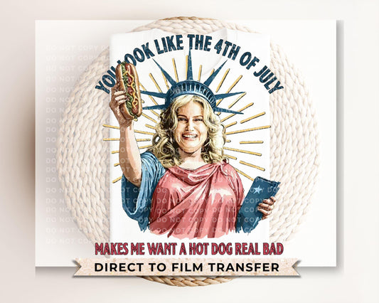 You Look Like the 4th of July DTF Transfer, Ready to Press, Sublimation Transfer, Direct to Film, Meme, USA, Funny Quote, Trendy, Viral