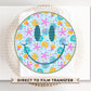 Smiley DTF Transfer, Ready to Press, T-shirt Transfer, Heat Transfer, Direct to Film, Beach, Summer Time, Vacation, Ocean, Trendy, Neon
