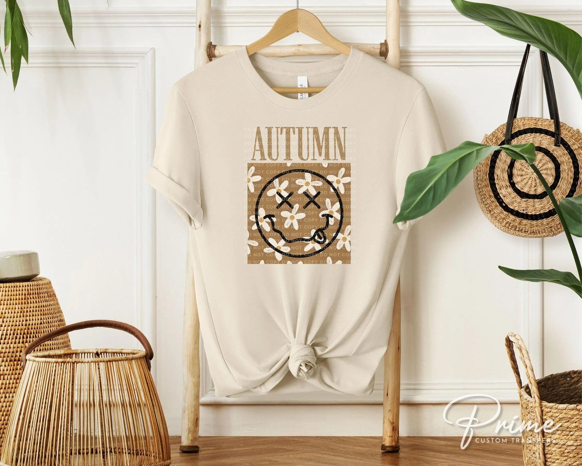 Autumn Smiley DTF Transfers, Ready to Press, T-shirt Transfers, Heat Transfer, Direct to Film, Fall, Trendy, Halloween, Flowers, Daisies