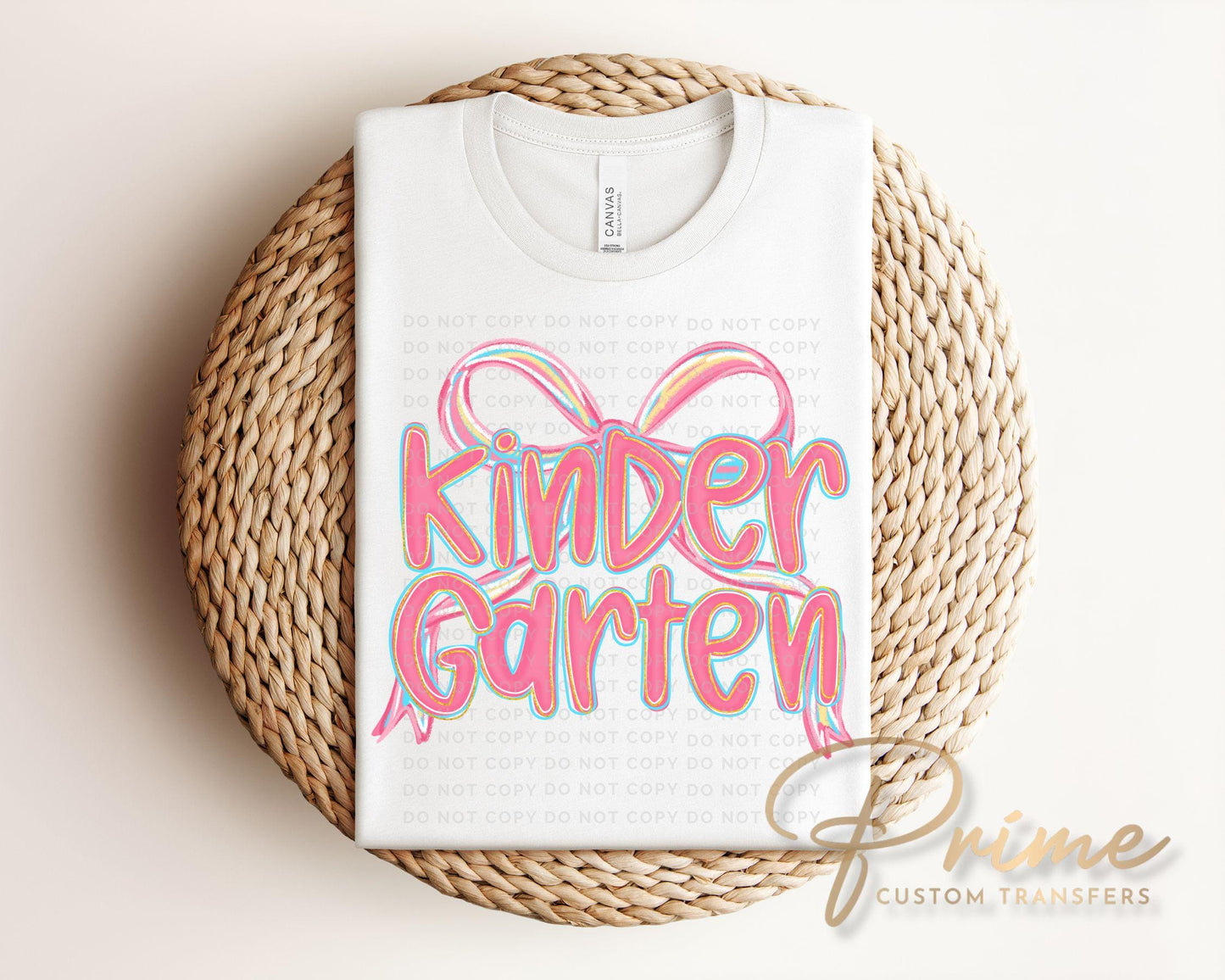 Back to School DTF Transfer, Ready to Press, T-shirt Transfer, Heat Transfer, Direct to Film, Kindergarten, Coquette First Day Of School