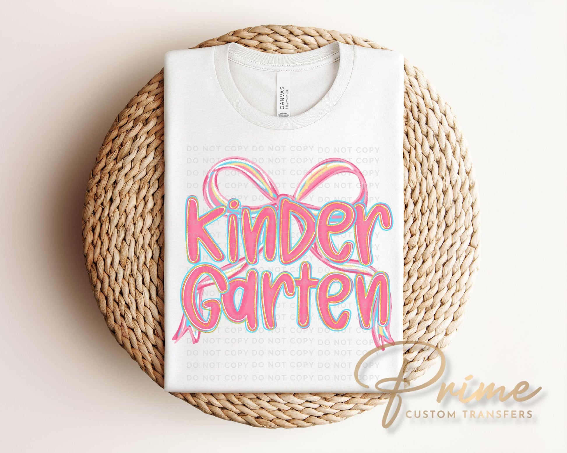 Back to School DTF Transfer, Ready to Press, T-shirt Transfer, Heat Transfer, Direct to Film, Kindergarten, Coquette First Day Of School