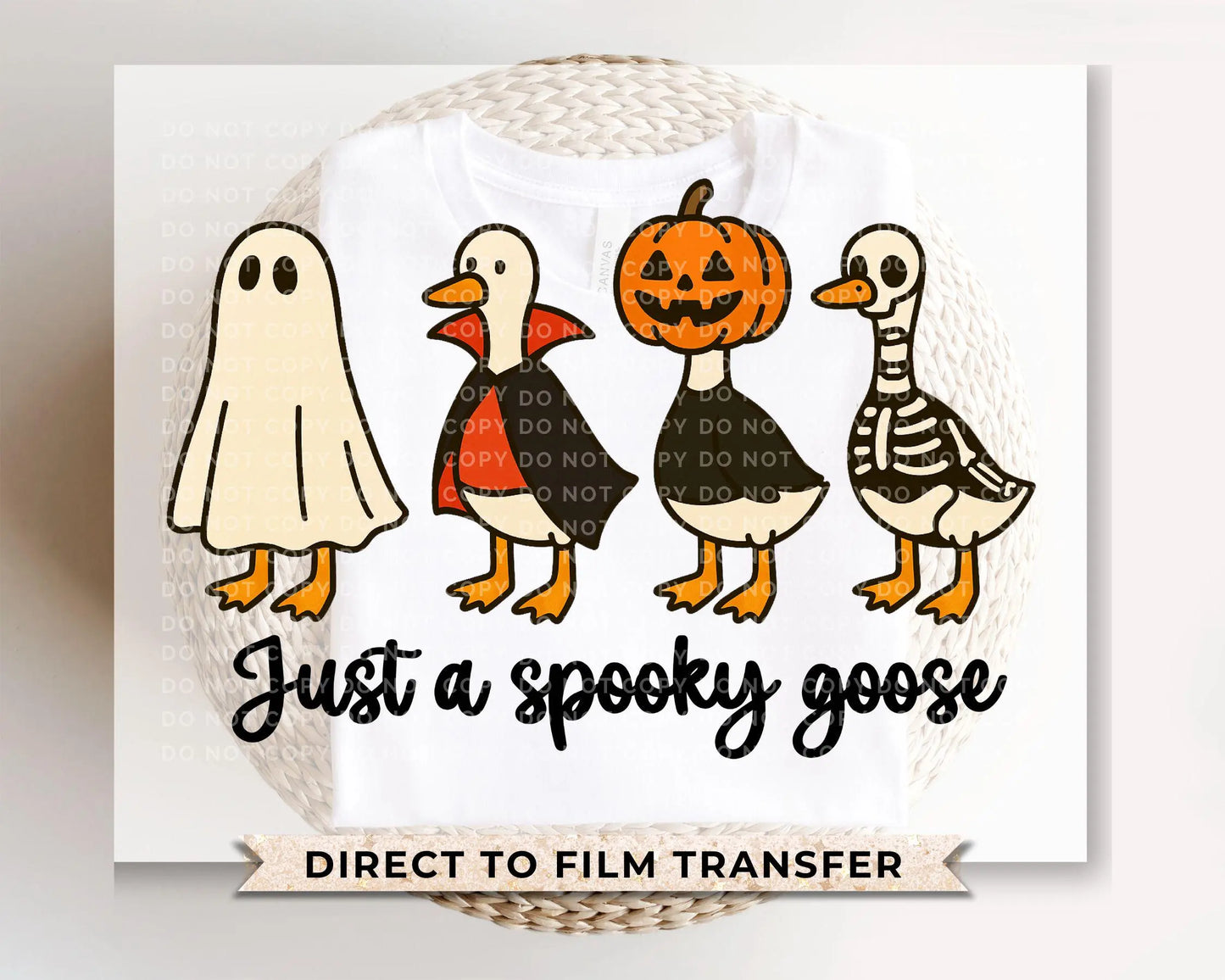 Halloween DTF Transfer, Ready to Press, Sublimation Transfer, Heat Transfer, Direct to Film, Spooky Season, Fall Shirt Transfer, Silly Goose