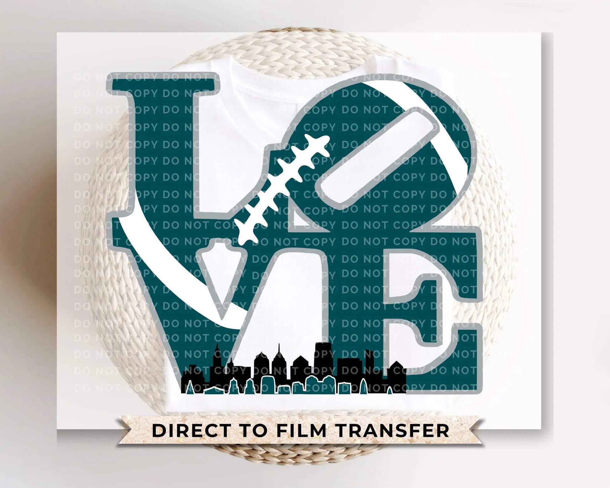 Football DTF Transfer, Ready to Press, T-shirt Transfer, Heat Transfer, Direct to Film, Sports Fan, Philly, Game Day, Philadelphia Football